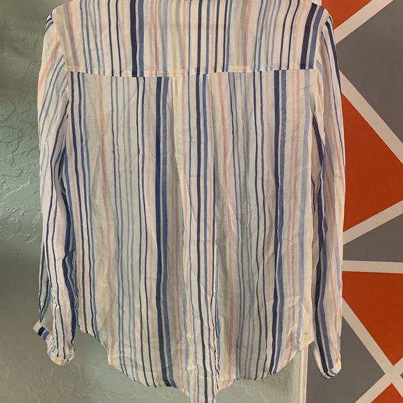 Anthropologie Cloth & Stone Striped Shirt Button Front Long Sleeve Size Small - Picture 4 of 4